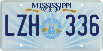 MS license plate LZH336
