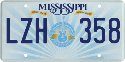 MS license plate LZH358