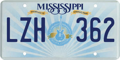 MS license plate LZH362