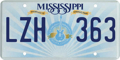 MS license plate LZH363