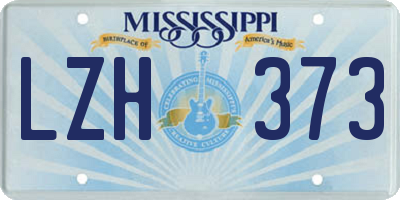 MS license plate LZH373