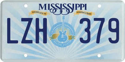 MS license plate LZH379