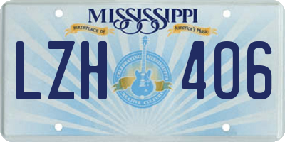 MS license plate LZH406