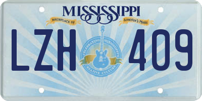 MS license plate LZH409