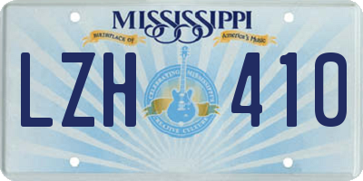 MS license plate LZH410
