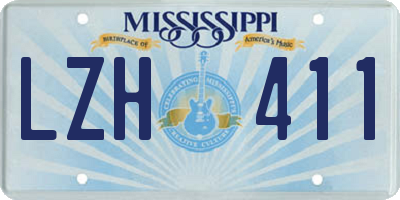 MS license plate LZH411