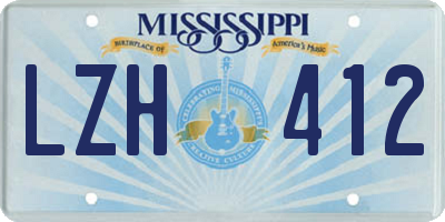 MS license plate LZH412