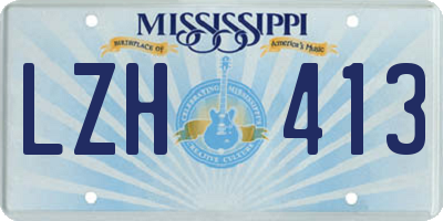 MS license plate LZH413