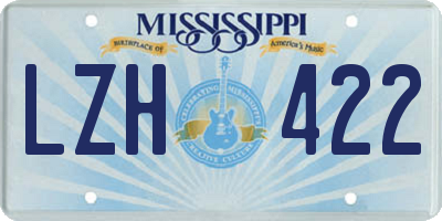MS license plate LZH422