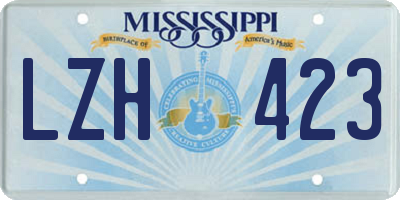 MS license plate LZH423