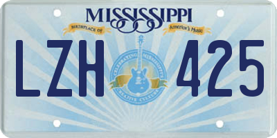 MS license plate LZH425