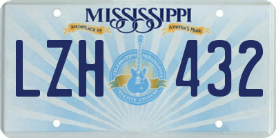MS license plate LZH432