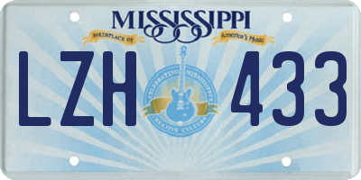 MS license plate LZH433