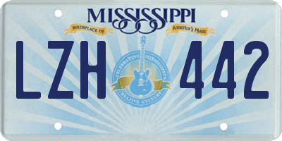 MS license plate LZH442