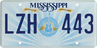 MS license plate LZH443