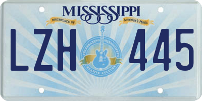 MS license plate LZH445