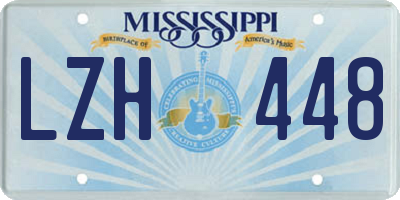 MS license plate LZH448