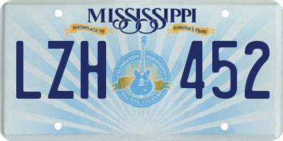 MS license plate LZH452