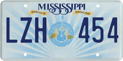 MS license plate LZH454