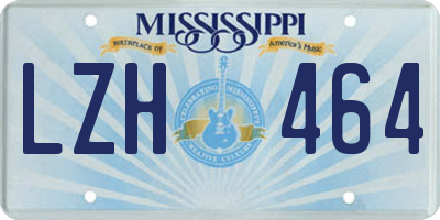 MS license plate LZH464