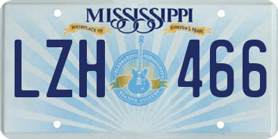 MS license plate LZH466