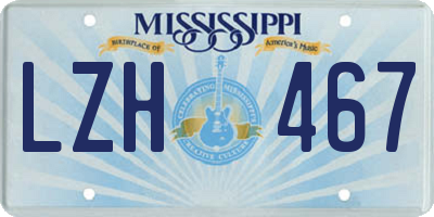 MS license plate LZH467