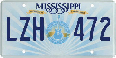 MS license plate LZH472