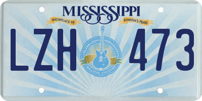 MS license plate LZH473