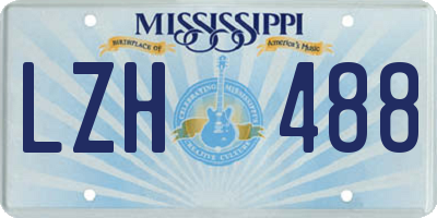 MS license plate LZH488