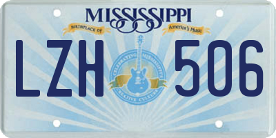MS license plate LZH506