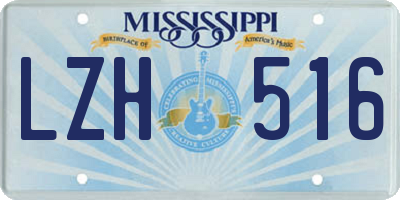 MS license plate LZH516