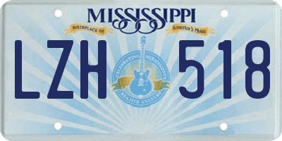 MS license plate LZH518