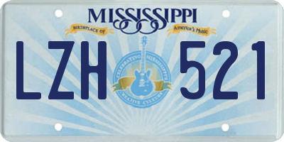 MS license plate LZH521