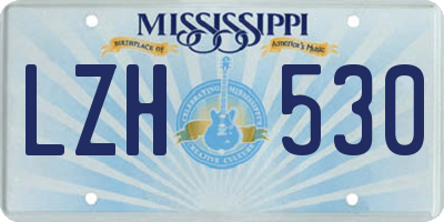 MS license plate LZH530