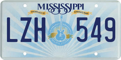 MS license plate LZH549