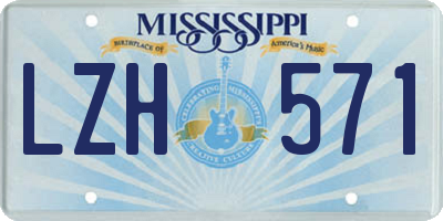 MS license plate LZH571