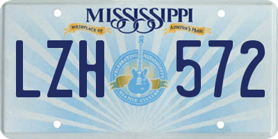 MS license plate LZH572