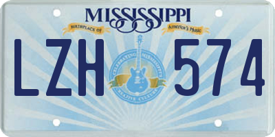 MS license plate LZH574