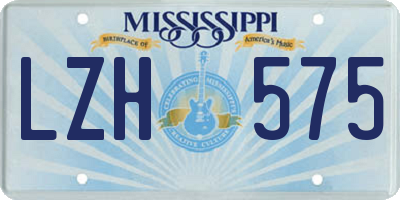 MS license plate LZH575