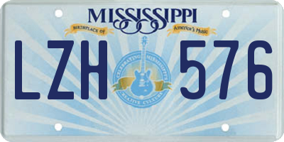 MS license plate LZH576
