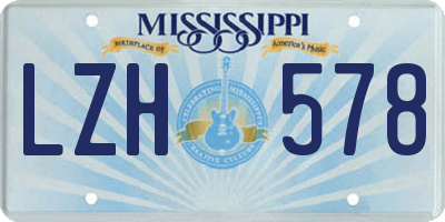 MS license plate LZH578