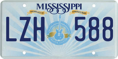 MS license plate LZH588