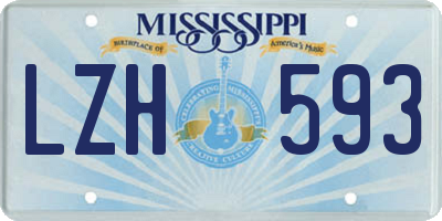 MS license plate LZH593