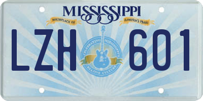 MS license plate LZH601