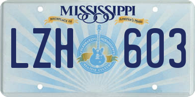 MS license plate LZH603