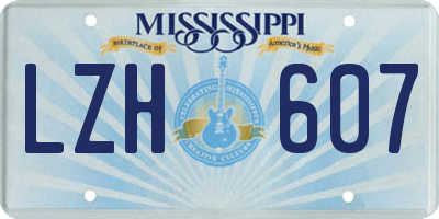 MS license plate LZH607