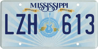 MS license plate LZH613