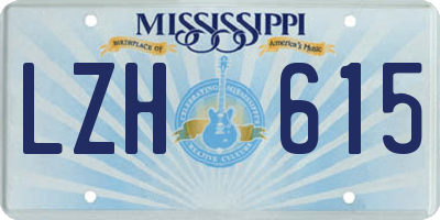 MS license plate LZH615