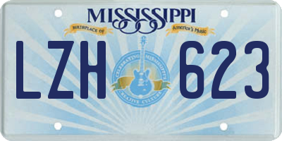 MS license plate LZH623
