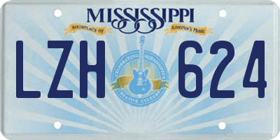 MS license plate LZH624